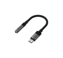 Перехідник USB-C to 3.5mm F 0.15m DAC audio black Acefast (6974316285281)