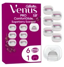 Змінні касети Gillette Venus PRO ComfortGlide Sugarberry Scented 6 шт. + Чохол (8700216969253)