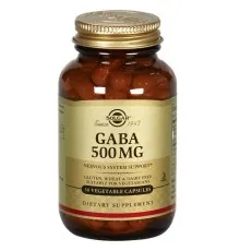 Амінокислота Solgar GABA (Гамма-Аміномасляна Кислота, GABA, 500 мг, 50 вегетаріа (SOL01210)