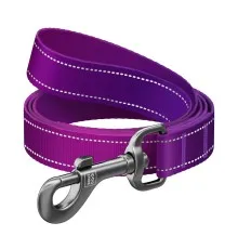 Повідець для собак WAUDOG Nylon Mono світловідбивний M 20 мм, 300 см, фіолетовий (46449)