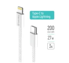 Дата кабель USB-C to Lightning 2.0m PD 27W braided gray ColorWay (CW-CBPDCL068-GR)