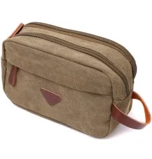 Сумка Vintage На два відділення з текстилю Оливкова (22231)