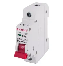Автоматичний вимикач E.NEXT 1-п e.mcb.stand. 25А C ( 4,5кА) (s002010)