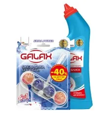 Набір побутової хімії Galax das Power Clean Для чищення унітазу Ультра блиск 750 г + Туалетний блок Океан 55 г (9200000987528)