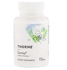 Амінокислота Thorne Research Ацетил-L-карнітин, Carnityl, 60 капсул (THR-52002)