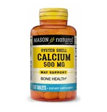 Мінерали Mason Natural Кальцій з мушлі устриці 500 мг, Calcium 500 mg Oyster Shell, (MAV09151)