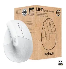 Мишка Logitech Lift Vertical Ergonomic Wireless/Bluetooth for Business Off-white (910-006496)