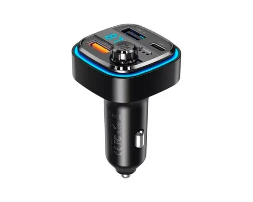 FM модулятор XO BCC08 автомобільний зарядний пристрій MP3/PD/2USB/3,1A Чорни (XO-BCC08)