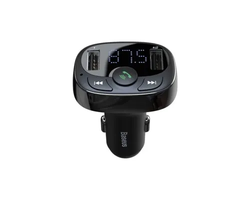 FM модулятор Baseus T Shaped S-09A 2 х USB Type-A, microSD Black (CCMT000001)