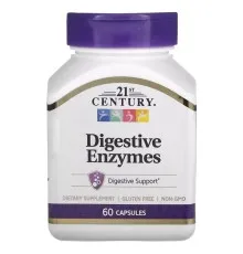 Вітамін 21st Century Травні ферменти, Digestive Enzymes, 60 капсул (CEN-22556)