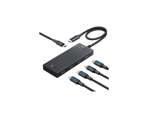 Концентратор UGREEN USB-C to 4xUSB-C 3.2 Gen2 10Gbps + PD CM806 black (55334)