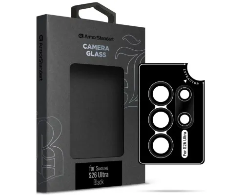 Скло захисне Armorstandart Supreme BI camera Samsung S26 Ultra Black (ARM90425)