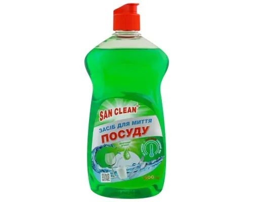 Засіб для ручного миття посуду San Clean Яблуко 500 г (4820003540152)