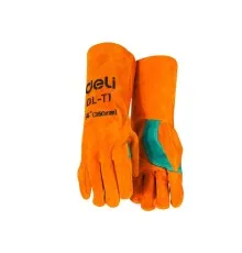 Захисні рукавиці Deli Cowhide, краги зварювальника 14" (EDL-T1)