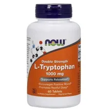 Амінокислота Now Foods L-Триптофан, подвійний концентрації, 1000 мг, L-Tryptophan, (NOW-00169)