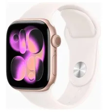 Смарт-годинник Apple Watch Series 11 GPS 42mm Rose Gold Aluminium Case with Light Blush Sport Band - M/L (MEU44RK/A)