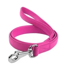 Повідець для собак WAUDOG Glamour шкіряний M-XXL рожевий (33767)