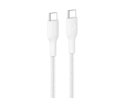 Дата кабель USB-C to USB-C 1.0m 240W white Belkin (CAB025HQ1MWH)