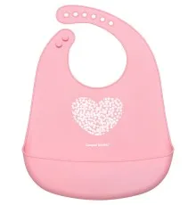 Слинявчик Canpol babies Pastel силіконовий з кишенькою рожевий (74/024_pin)