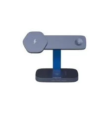 Зарядний пристрій Canyon wireless charger HEXAGON WCS-310 3in1 DarkGrey/Blue (CNS-WCS310DGBL)
