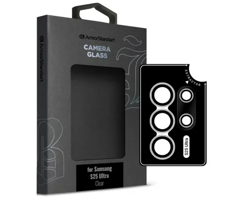 Скло захисне Armorstandart Camera Supreme BI Samsung S25 Ultra Black Clear (ARM83223)