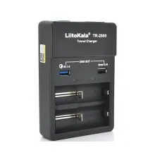 Зарядний пристрій для акумуляторів Liitokala 2 Slots, USB1/QC/3.0, USB2/2.4A, NiMHC(R14)/SC/AA/AAA/17670, Li-ion10440...26650 (Lii-TR2000)