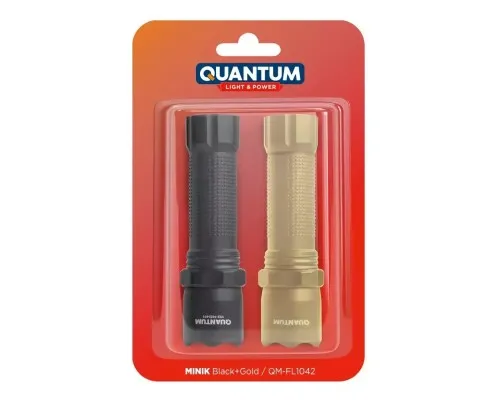 Ліхтар Quantum QM-FL1042 Minik 3W LED з USB Black-Gold, 2 шт./уп. (QM-FL1042)