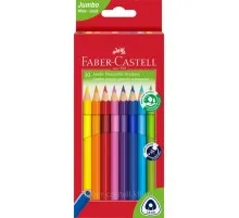 Олівці кольорові Faber-Castell JUMBO Triangular Junior, тригранний корпус, 10 кольорів (116510) (12390)