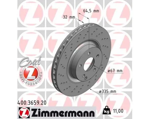 Гальмівний диск ZIMMERMANN 400.3659.20