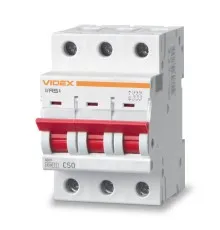 Автоматичний вимикач Videx RS4 RESIST 3п 50А С 4,5кА (VF-RS4-AV3C50)