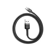 Дата кабель USB 2.0 AM to USB-C 2.0m 2A Gray-Black Baseus (CATKLF-CG1)
