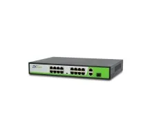 Комутатор мережевий ZKTeco ZK-PoE1621N-200W (ZK-PoE1621N(S)-200W)