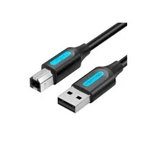 Кабель для принтера USB 2.0 AM/BM 1.5m 480Mbps PVC black VENTION (COQBG)