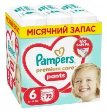 Підгузки Pampers Premium Care Pants Розмір 6 (13-19 кг) 72 шт (8006530320139)