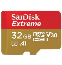 Карта пам'яті SanDisk 32GB microSD class 10 UHS-I U3 V30 A1 Extreme (SDSQXAF-032G-GN6MN)