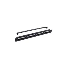 Патч-панель 19" 24xRJ-45 UTP Cat.6, 1U, with organizer Kingda (KD-PP07-UTP-C6-24P)