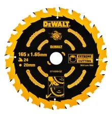 Диск пильний DeWALT EXTREME, 165 х 20, 24 z, геометрія зуба ATB, 18 град (DT10300)