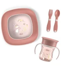Набір дитячого посуду Chicco Set Pappa 12 м+ Рожевий (16201.15)