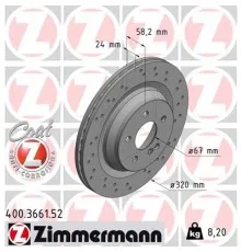 Гальмівний диск ZIMMERMANN 400.3661.52