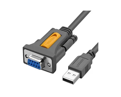 Кабель для передачі даних USB to COM F 1.5m DB9 RS-232 CR104 black Ugreen (20201)