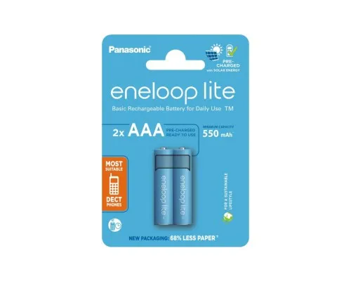 Акумулятор Panasonic AAA Eneloop 550mAh Lite NI-MH * 2 (BK-4LCCE/2CP)