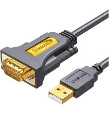Кабель для передачі даних USB to COM M 1.5m DB9 RS-232 CR104 black Ugreen (20211)