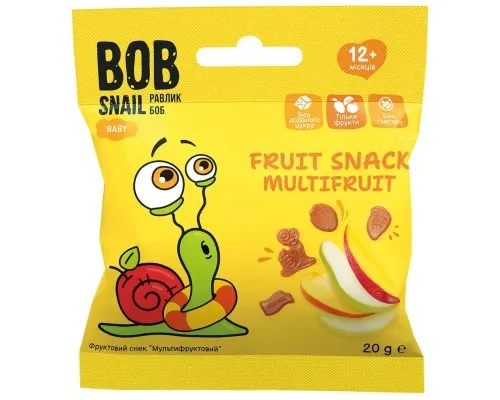 Дитячі снеки Bob Snail фруктові мультифрукт 20 г (1740856)