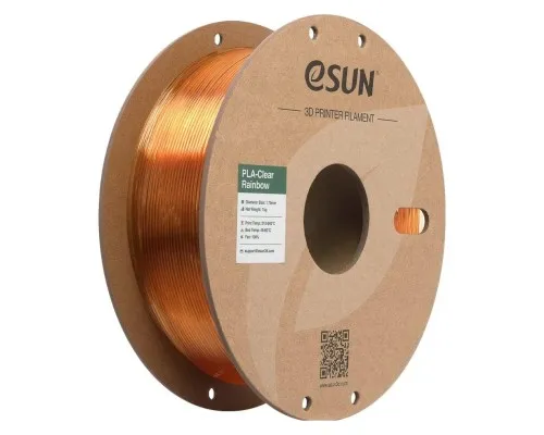 Пластик для 3D-принтера eSUN PLA Clear Rainbow 1,75mm 1kg FLAME-Crystal (PLA-CLRB175O-CF1P1)