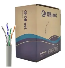 Кабель мережевий OK-Net UTP 305м cat.6 (U/UTP-cat.6) (КПВ-ВП (250) 4*2*0,54)
