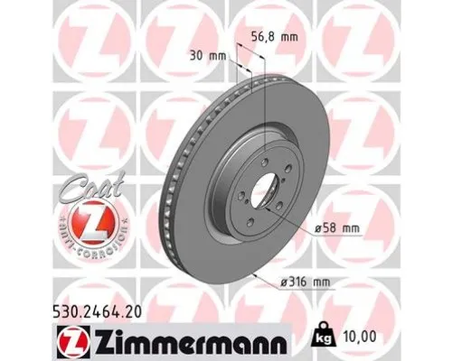 Гальмівний диск ZIMMERMANN 530.2464.20