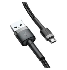 Дата кабель USB 2.0 AM to Micro 5P 1.0m 2.4A grey-black Baseus (CAMKLF-BG1)