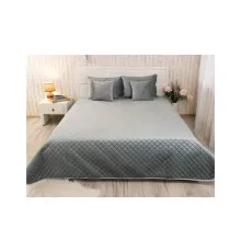 Покривало Руно двостороннє декоративне Velour Dark Grey ромб 150х220 см (360.55_Dark Grey ромб)