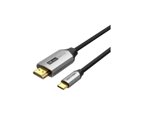 Кабель мультимедійний USB-C to HDMI M 1.5m 4K60Hz Thunderbolt 3 HDCP2.2 black VENTION (CRBBG)