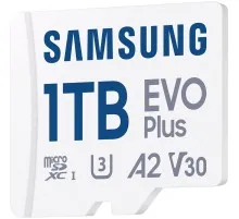 Карта пам'яті Samsung 1TB microSDXC Class UHS-I U3 V30 A2 EVO Plus + SD Adapter (MB-MC1T0SA)